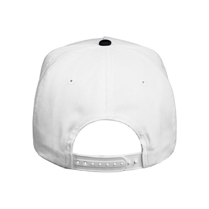 Five-Panel Twill Cap — White/ Black (Back)
