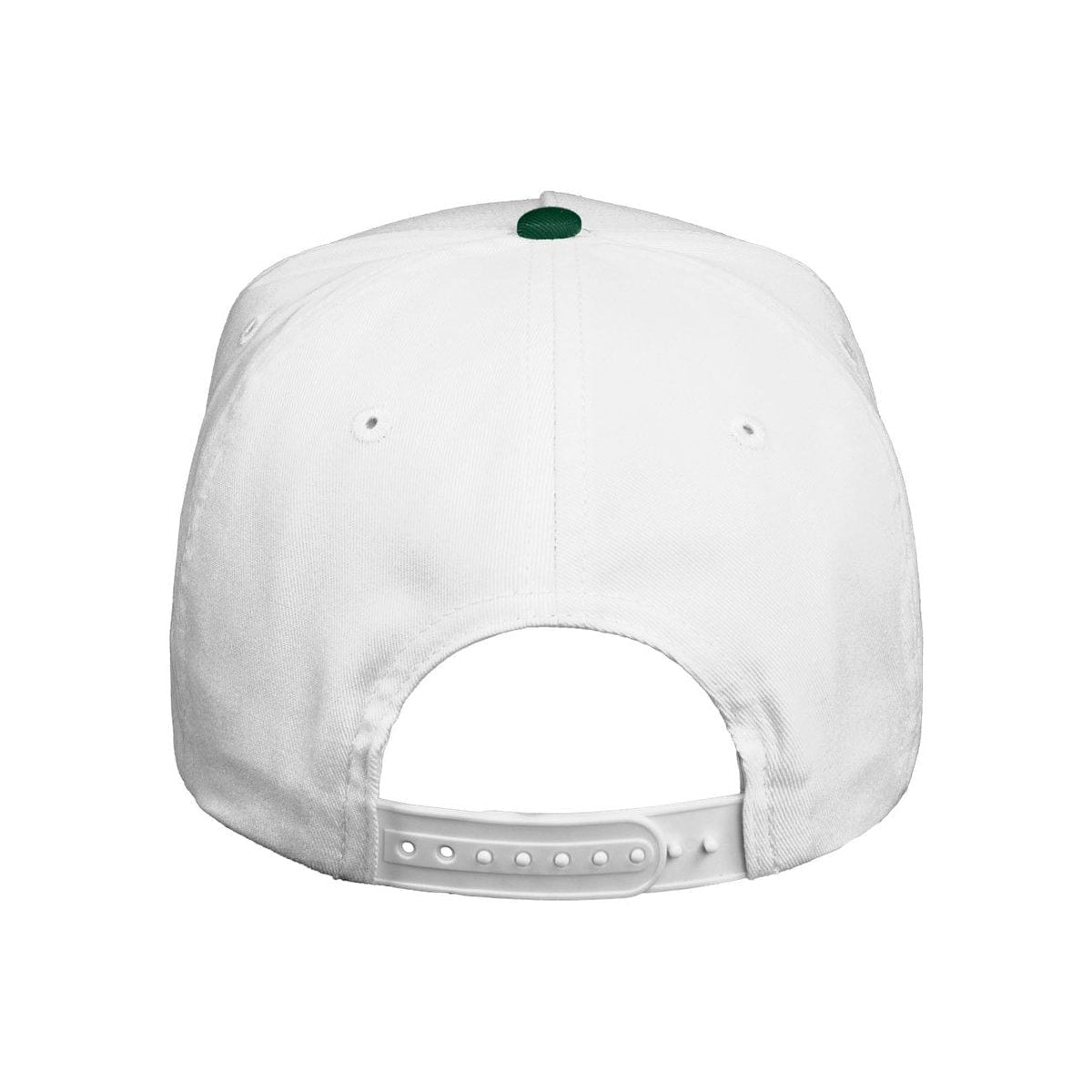 Five-Panel Twill Cap — White/ Forest (Back)