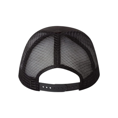 Five-Panel Trucker Cap — Black (Back)